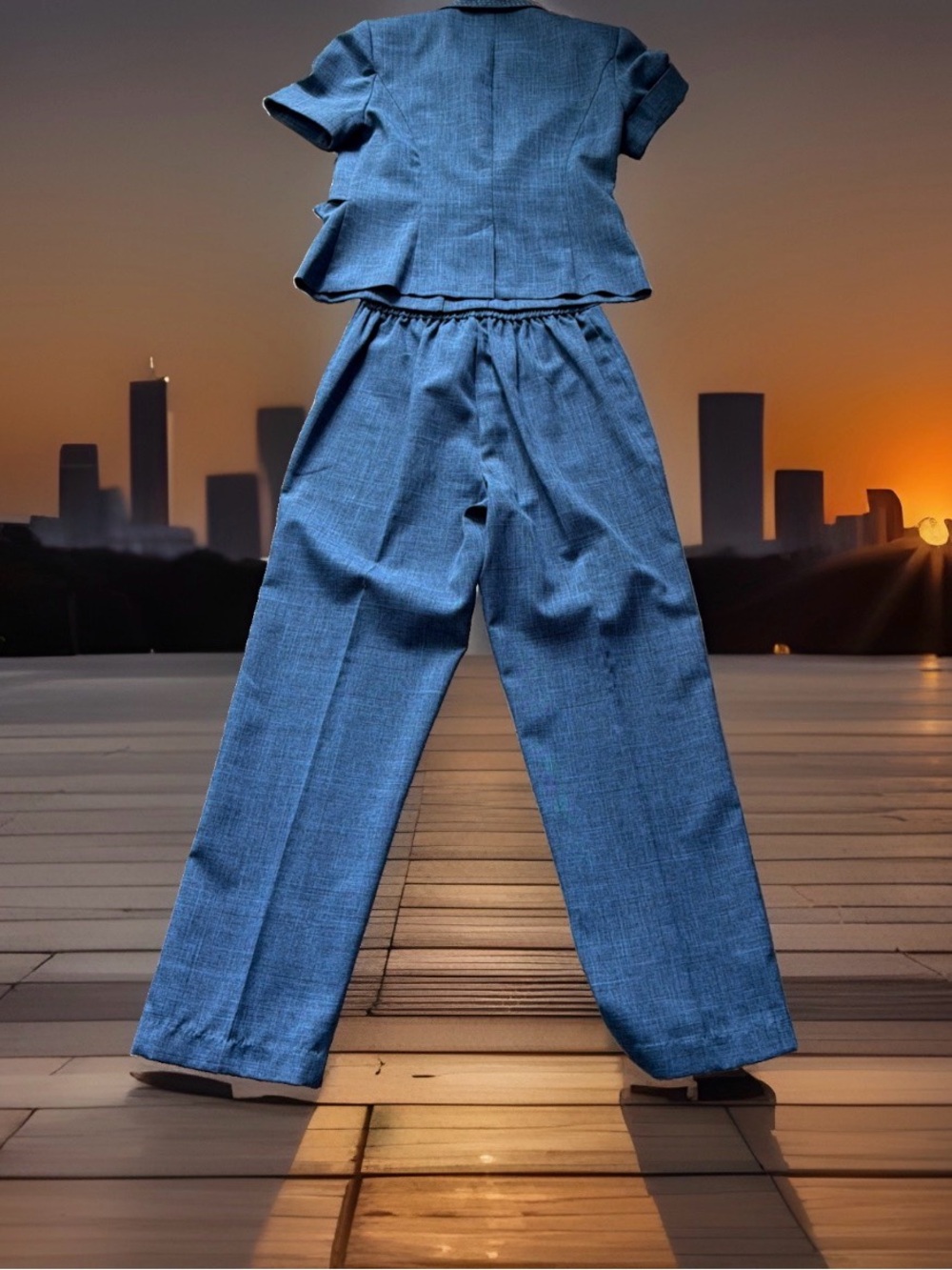 Vintage 90s women’s size 10 two-piece pant suit by Sag Harbor. Blue. Great cond. - Picture 5 of 17